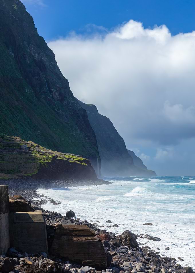 Coastal Cliffs and Ocean Waves, Madeira