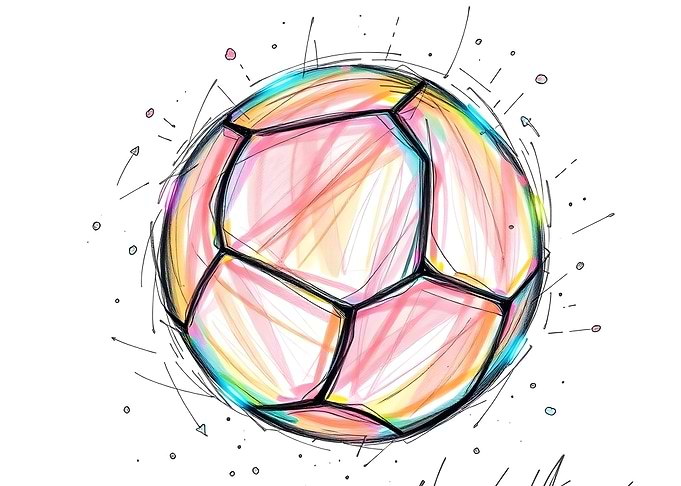 Colorful Soccer Ball Sketch