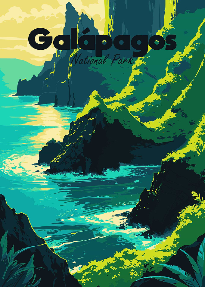 Galapagos National Park Travel Poster