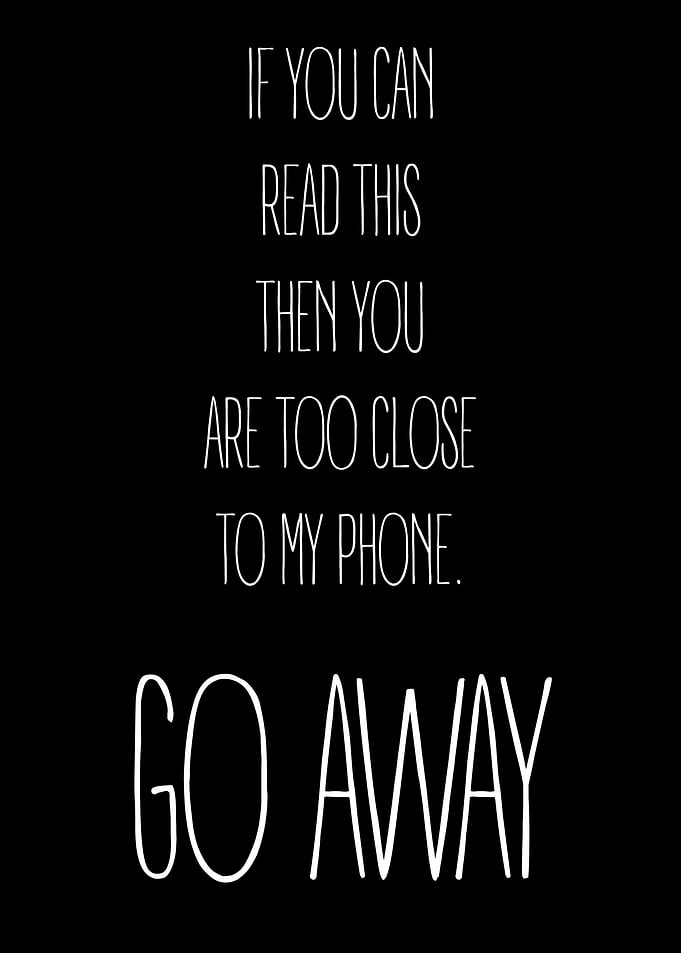 Go Away Phone Text Art
