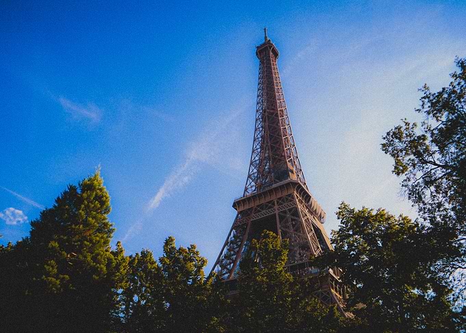Eiffel Tower Retro Film View from below