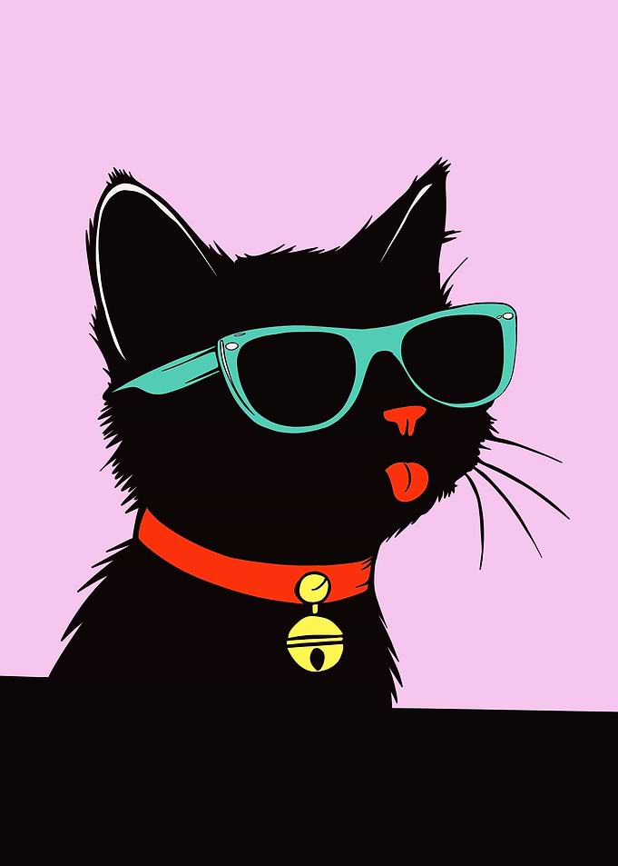 Cool Cat with Sunglasses Illustration