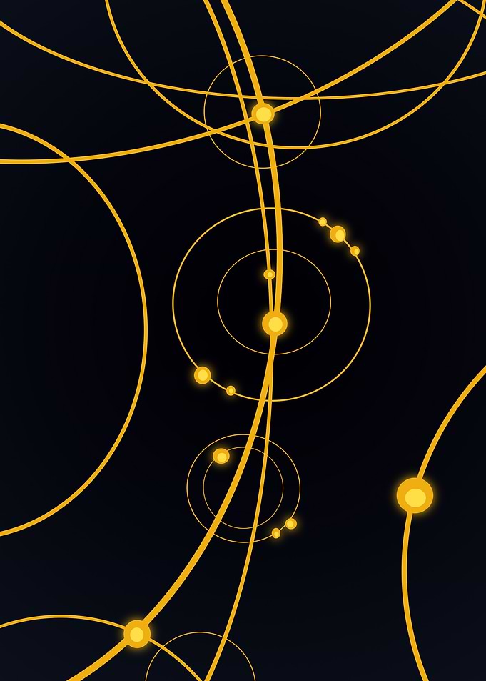 Abstract Golden Circles and Lines