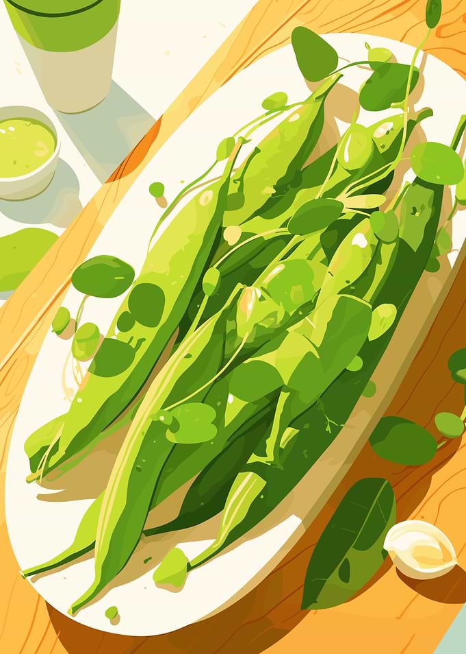 Fresh Green Beans on a Plate