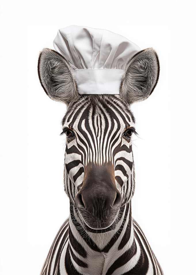 Zebra Chef Portrait