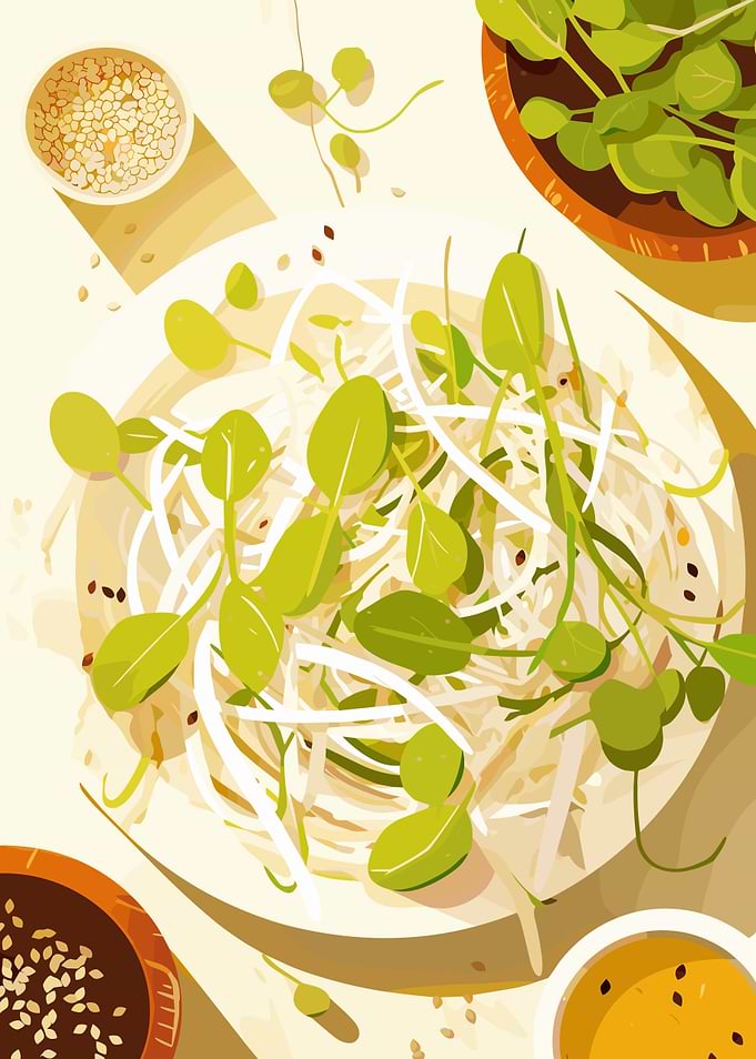 Fresh Salad with Sprouts and Seeds