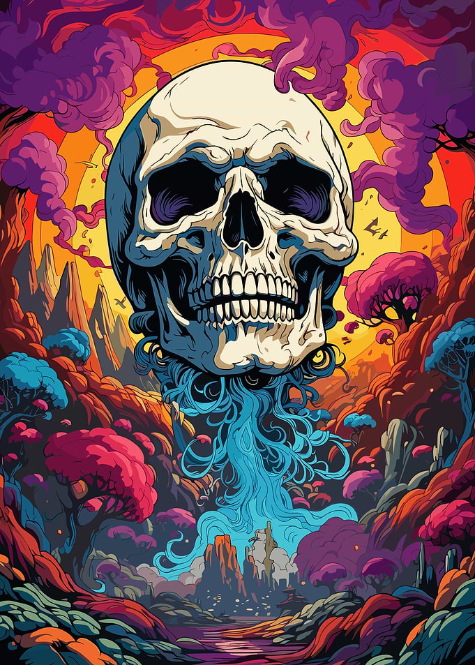 Surreal Skull Landscape