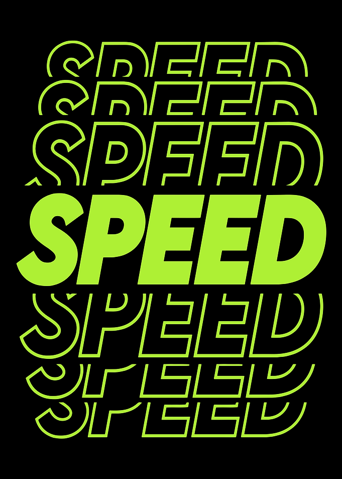 Speed Text Graphic Neon Green