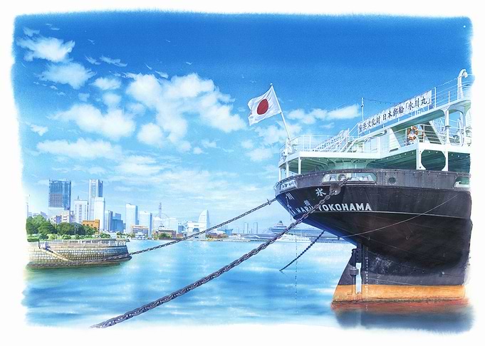Japanese Ship in Yokohama Harbor