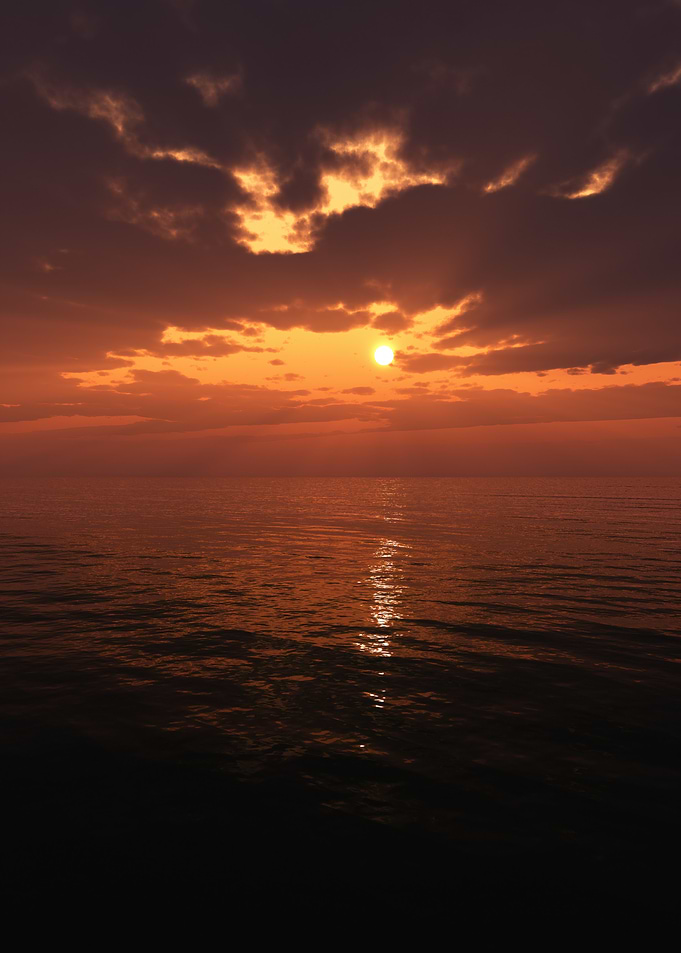Dramatic sunset over the ocean
