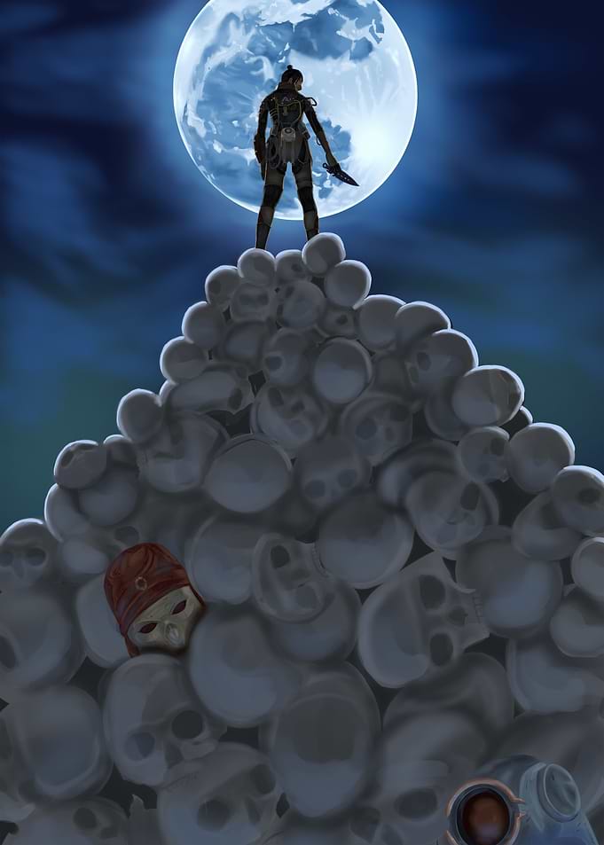 Apex Legends Wraith on Skull Mountain