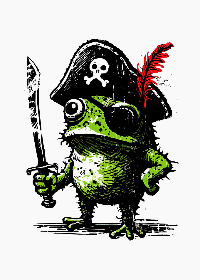 Frog Pirate with Sword and Eye Patch