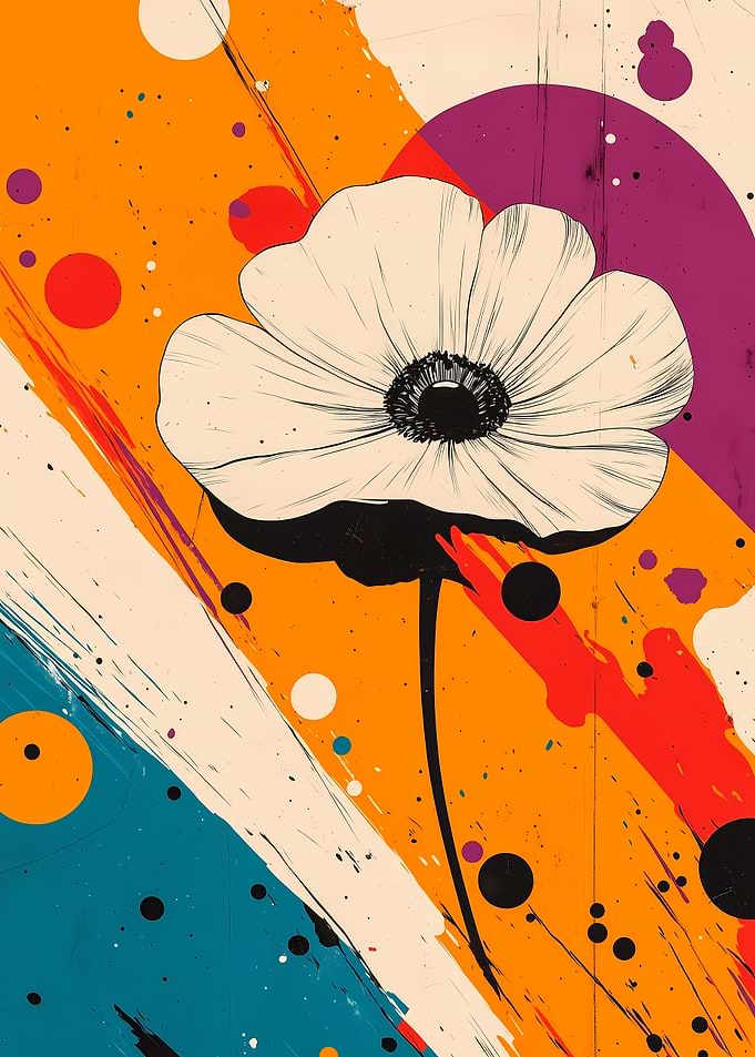 Bold Psychedelic Flower – Pop Art Color Explosion