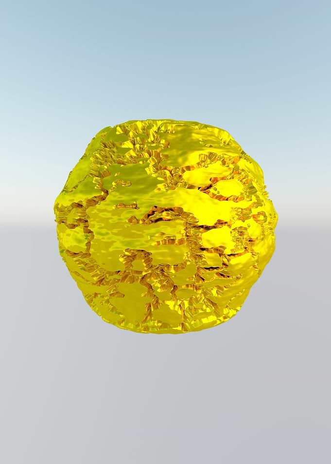 Abstract Yellow Sphere on Light Background
