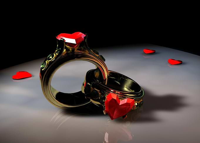 Heart-Shaped Gemstone Rings