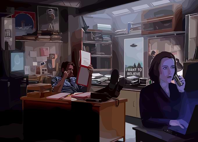 The X-Files office scene digital art