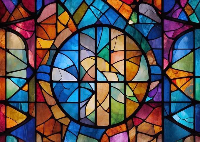 Colorful Stained Glass Window Art