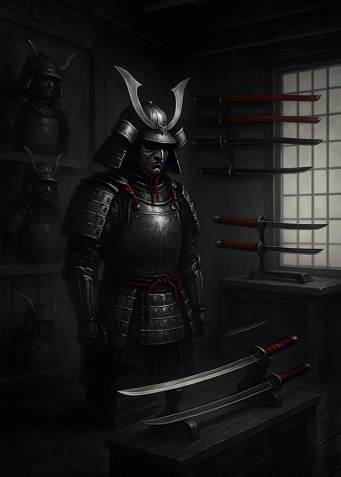 Samurai Armor and Swords Display