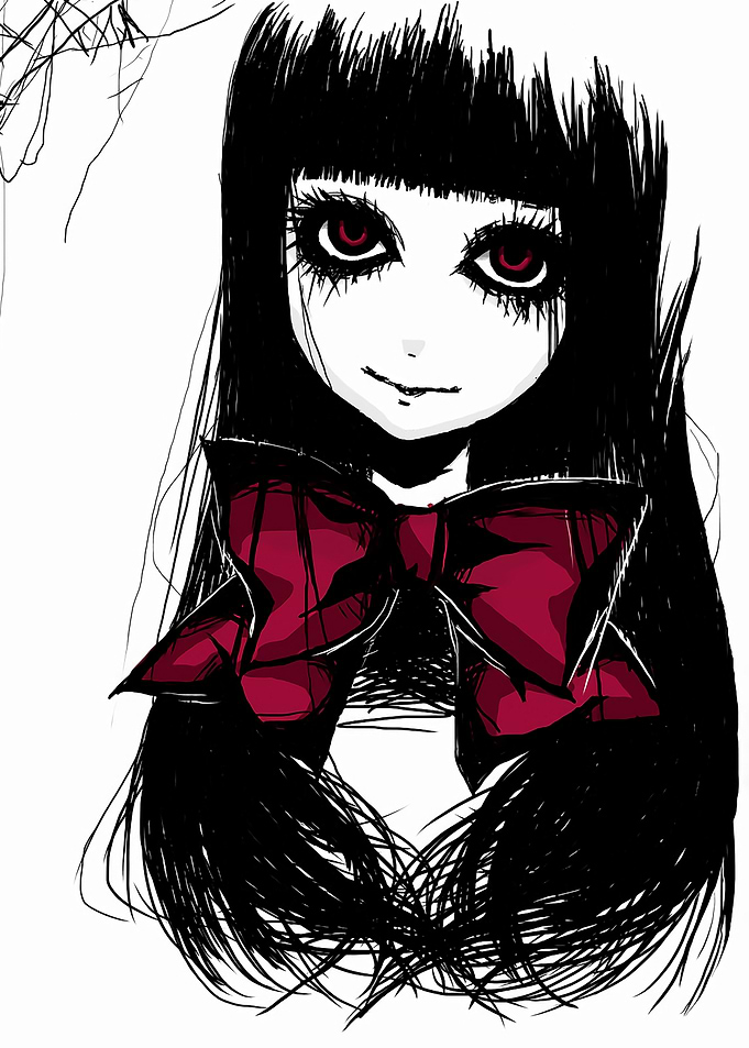 Creepy Doll with Red Bow