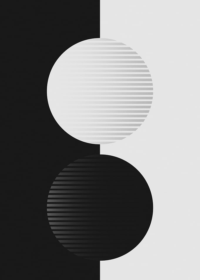Abstract Black and White Circles