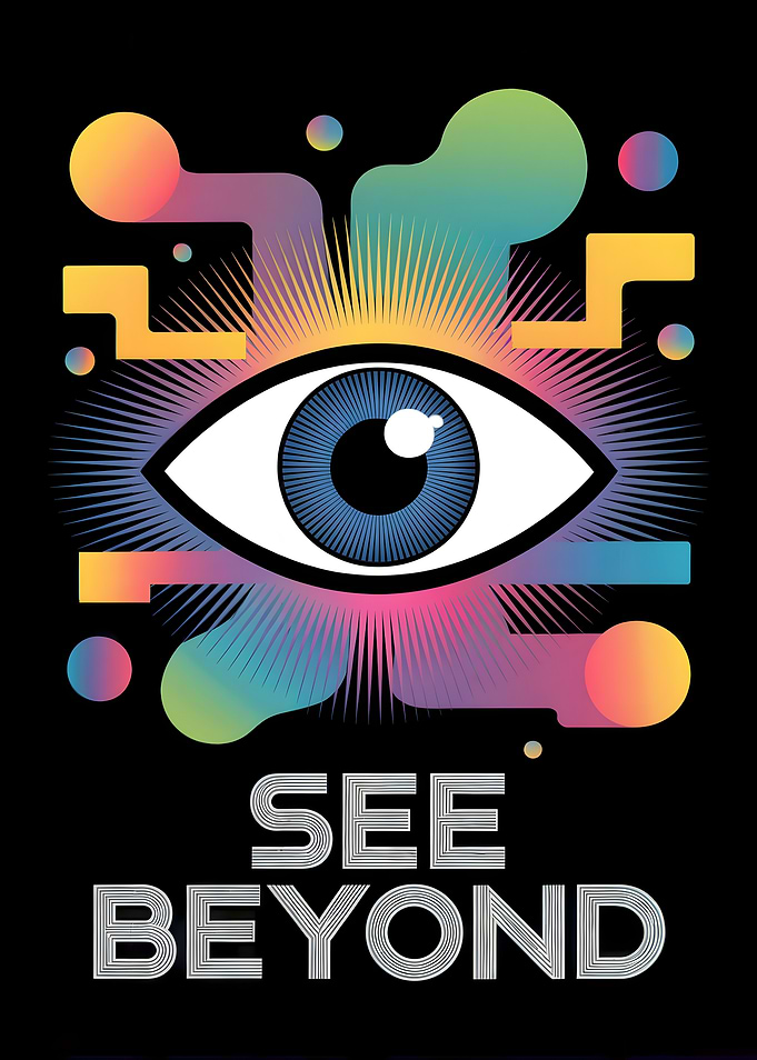 See Beyond: Abstract Eye Futuristic Psychedelic Illustration
