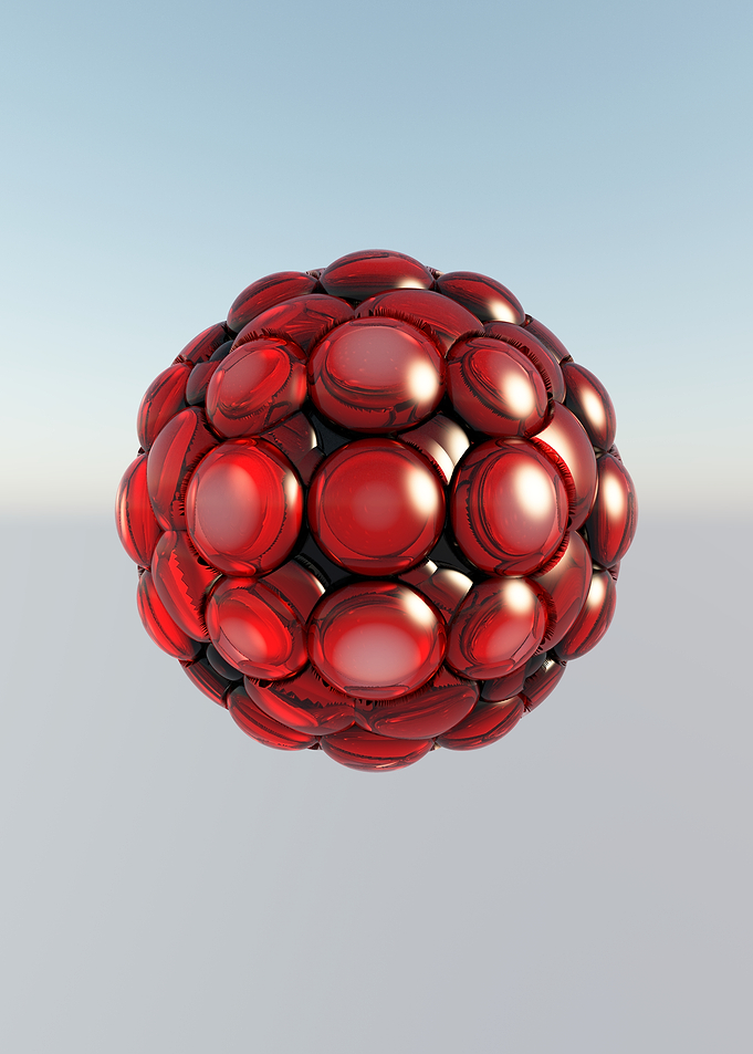 Red Spheres Abstract Composition