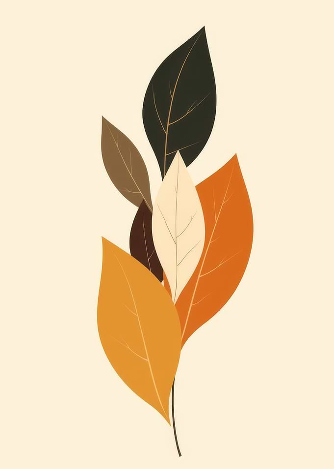 Autumn Leaves Minimalist Art