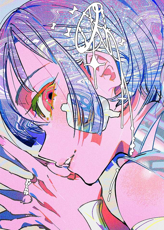 Abstract Anime Girl Portrait