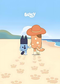 Bluey and Bingo on the Beach