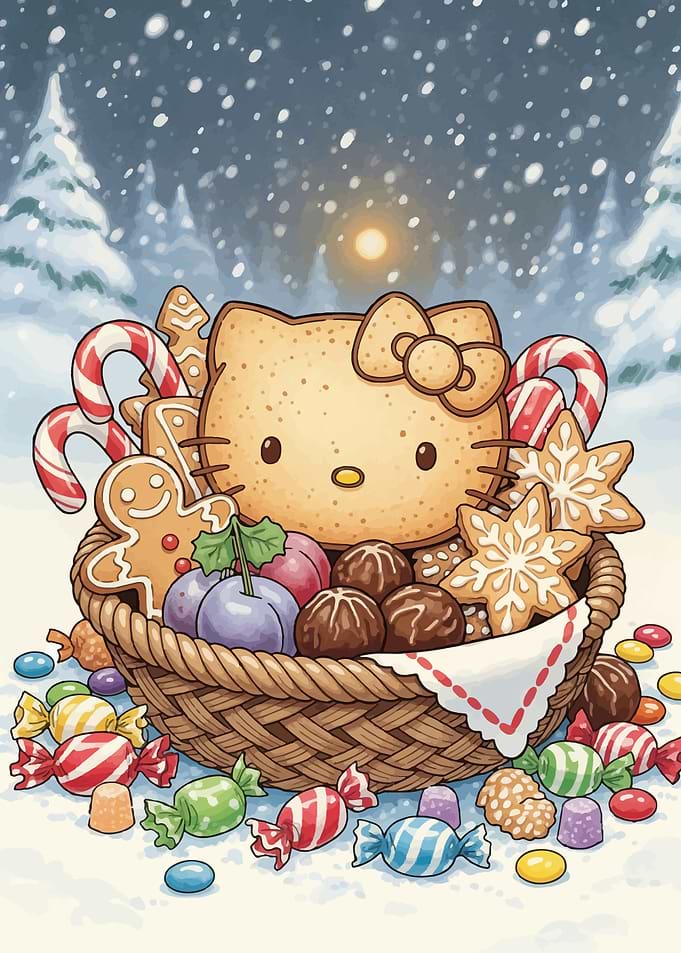 Hello Kitty Christmas Treats Basket