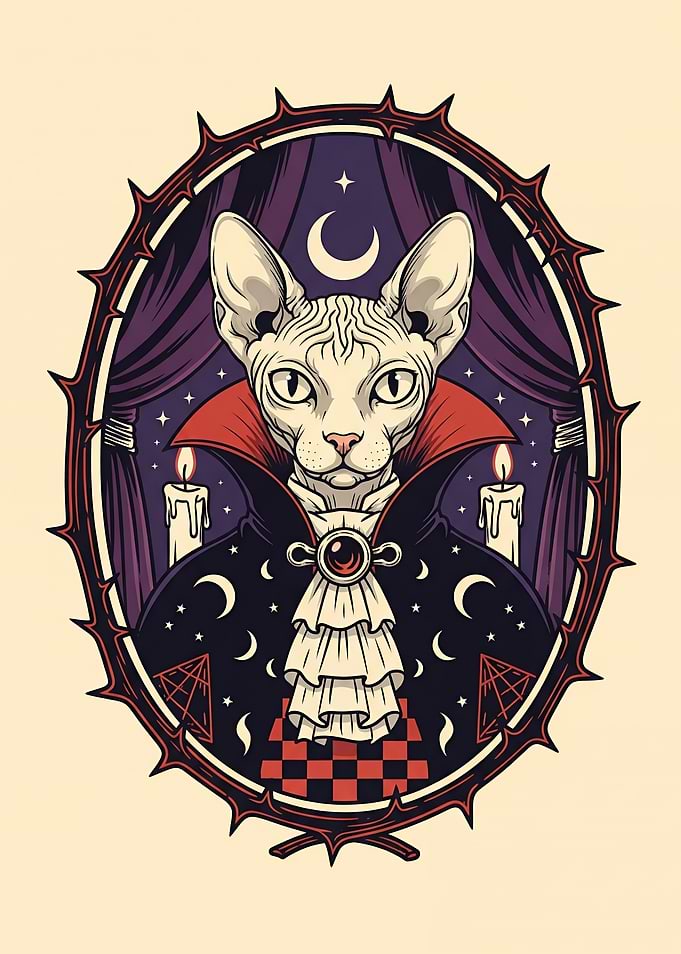 Occult Aristocat, Vampire Sphynx Portrait
