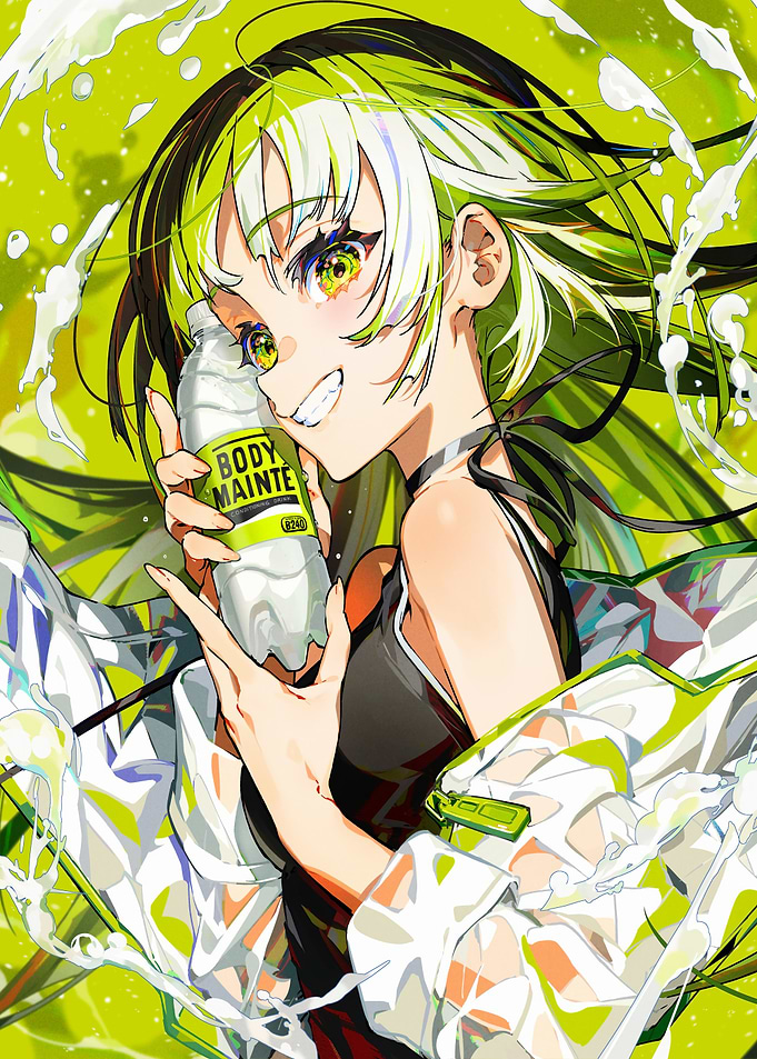 Anime Girl with Body Mainte Drink
