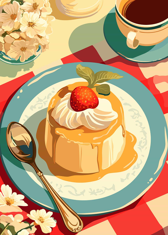 Dessert with Strawberry and Coffee