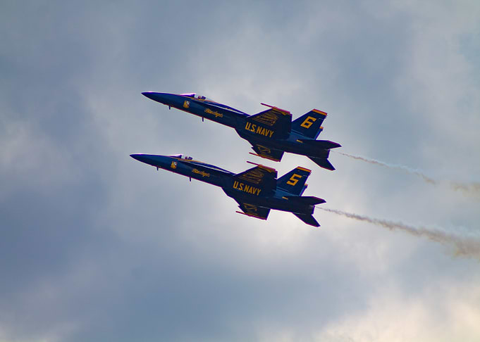 Blue Angels 5 & 6 Flying in Parallel