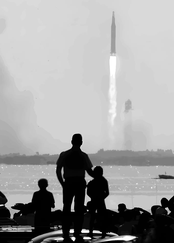 Rocket Launch Silhouette