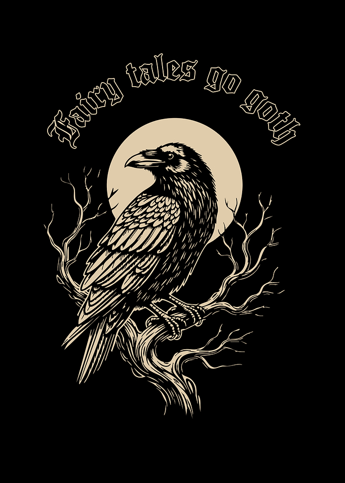 Gothic Raven Fairy Tales Illustration