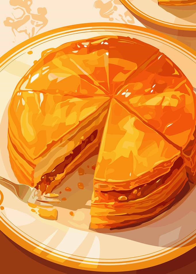 Delicious Orange Cake Slice Illustration