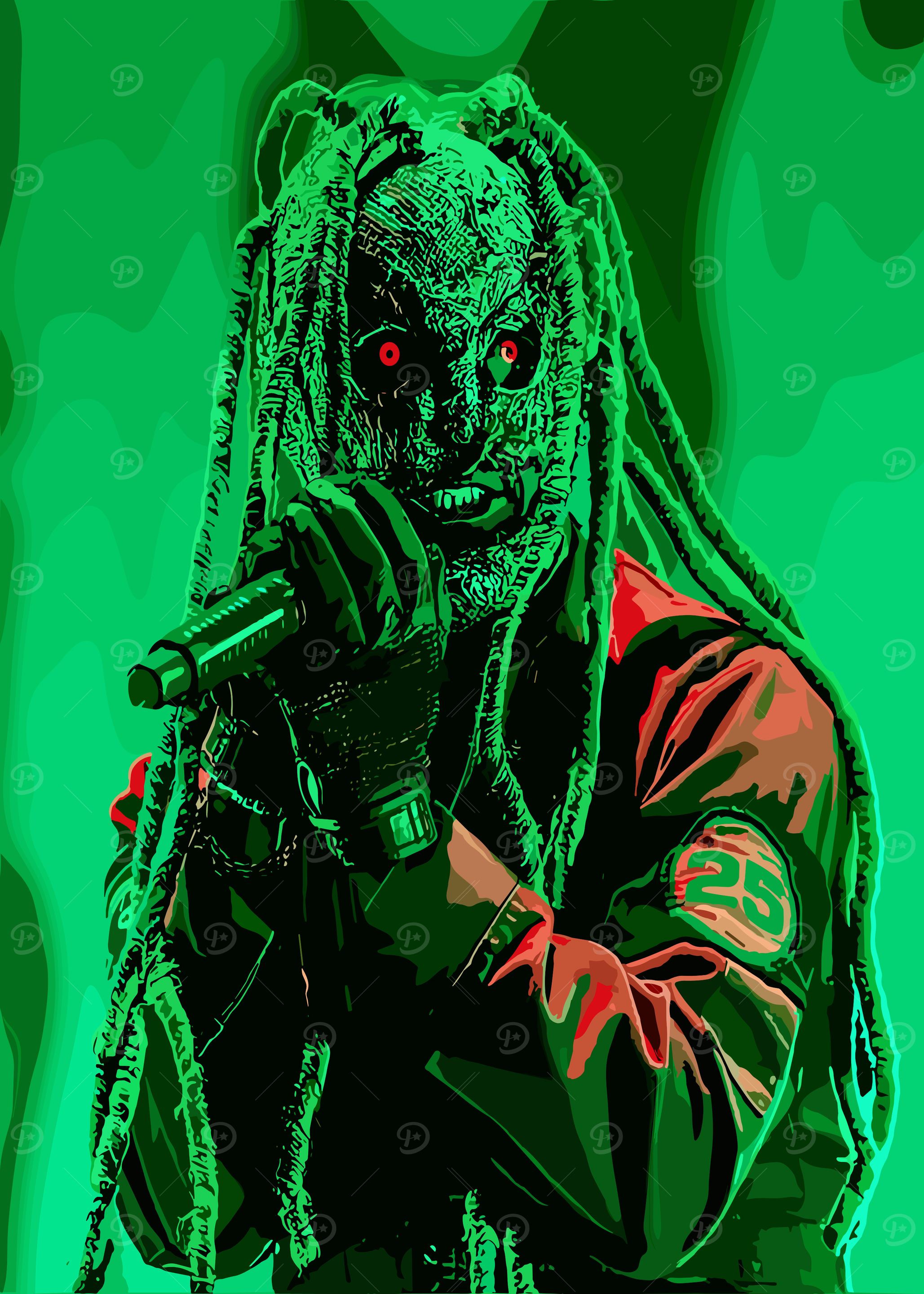 Slipknot Corey Taylor Green Portrait
