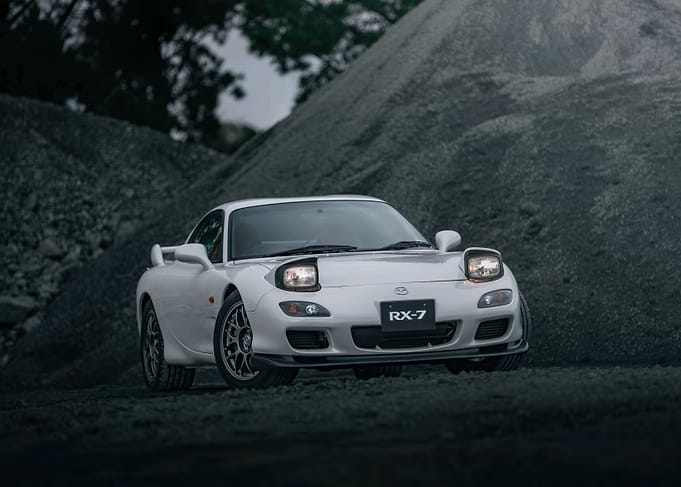 White Mazda RX-7 Car Portrait