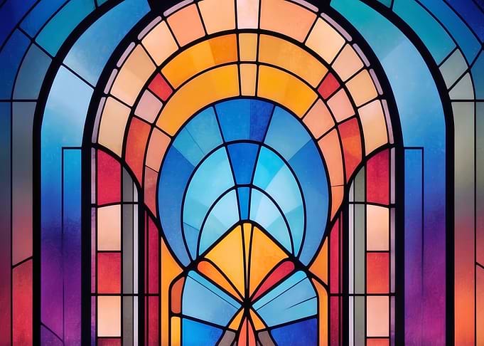 Colorful Stained Glass Window Art