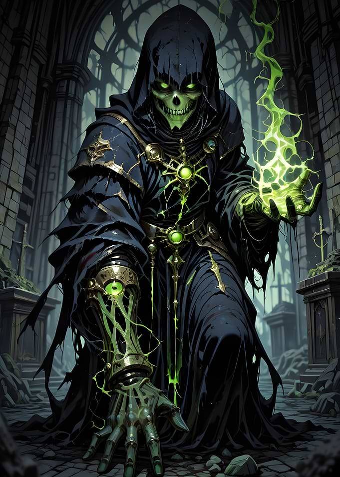 Grim Reaper with Green Magic