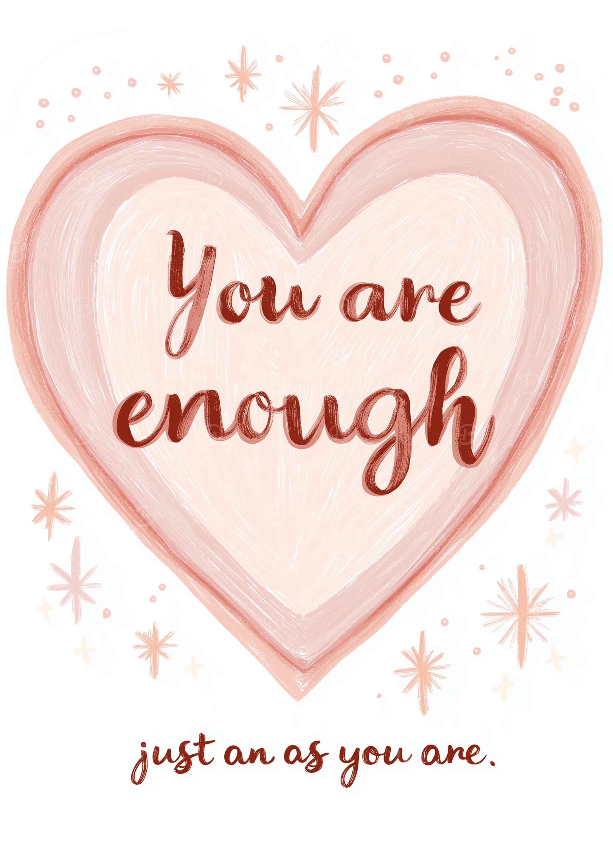 You are enough heart art