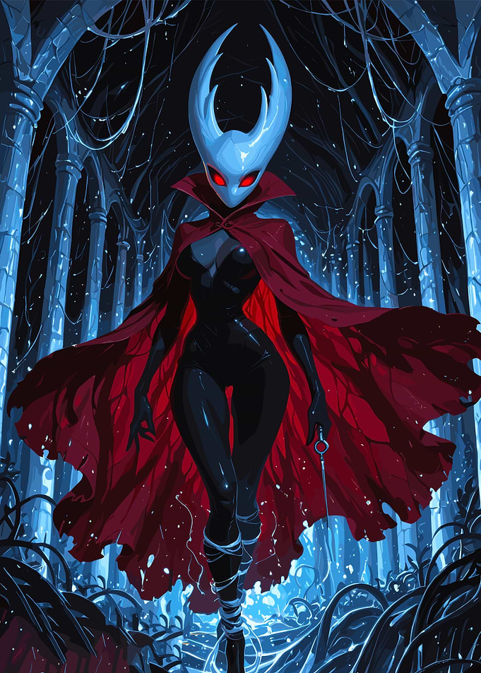 Hollow Knight: Hornet in Gothic Setting