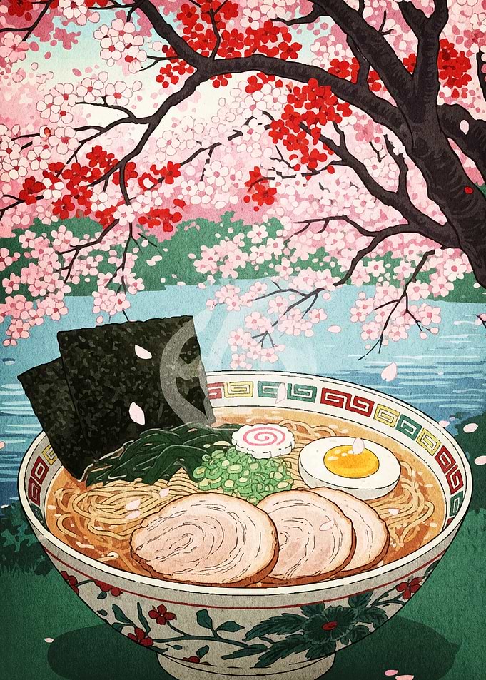Ramen Bowl Cherry Blossom Tree