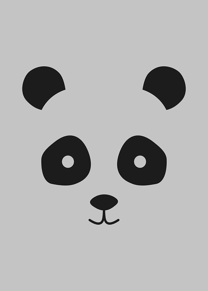 Minimalist Panda Face Illustration