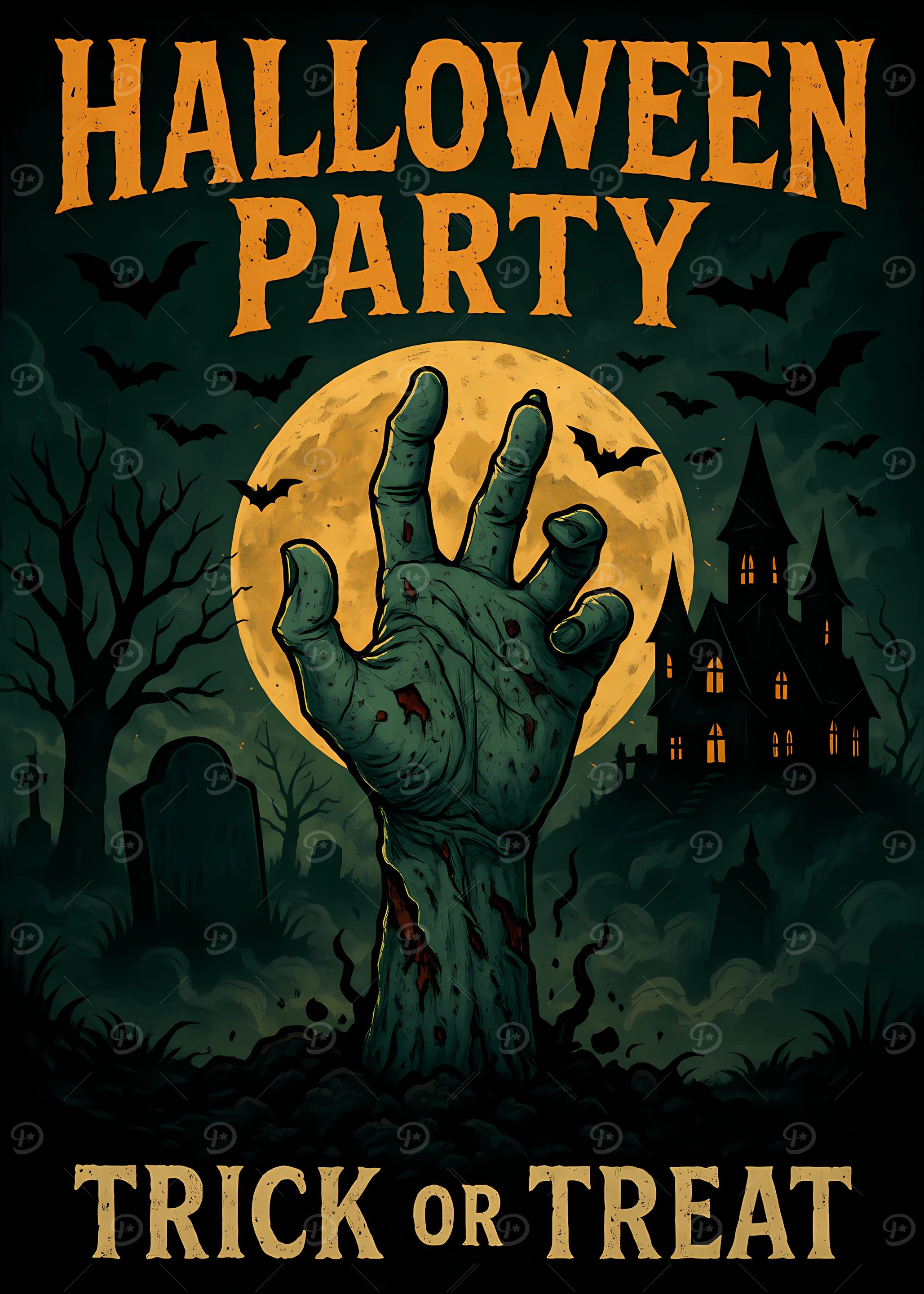 Halloween Party Zombie Hand Poster