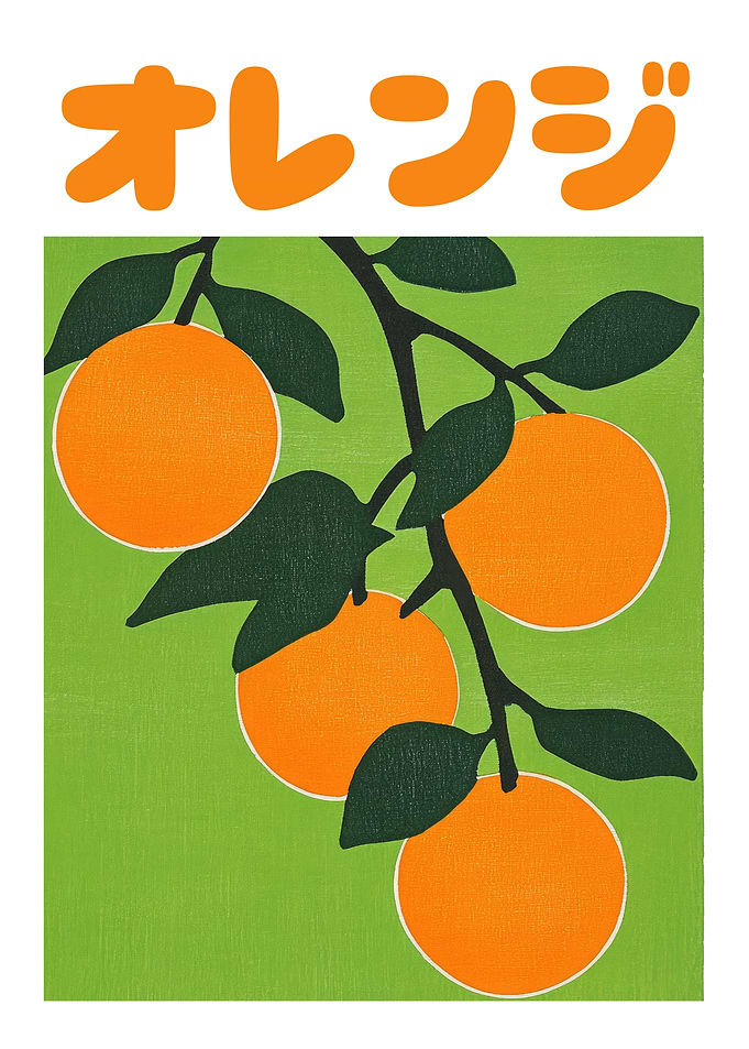 Oranges Japanese Fruit Art Print