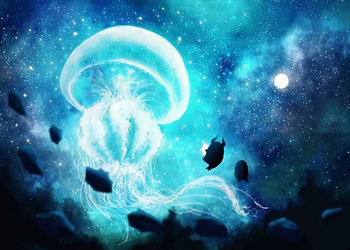 Cosmic Jellyfish and Shadowy Figures