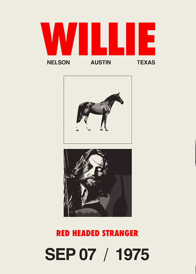 Willie Nelson Red Headed Stranger Poster