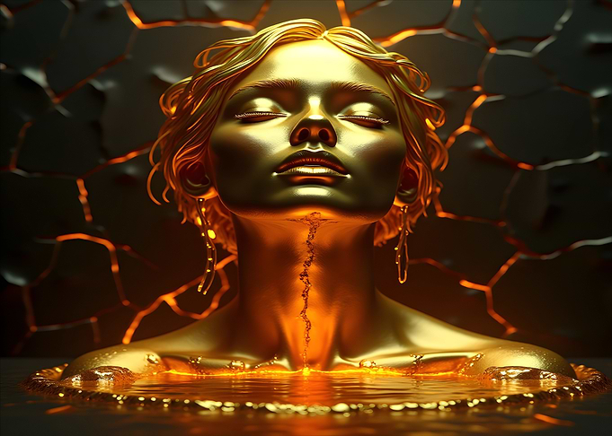 Golden Woman in Water